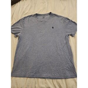 Polo Ralph Lauren Men's Large Classic Fit Gray V-Neck T-Shirt Short Sleeve